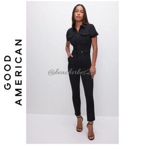 GOOD AMERICAN Fit For Success Jumpsuit Black NWT